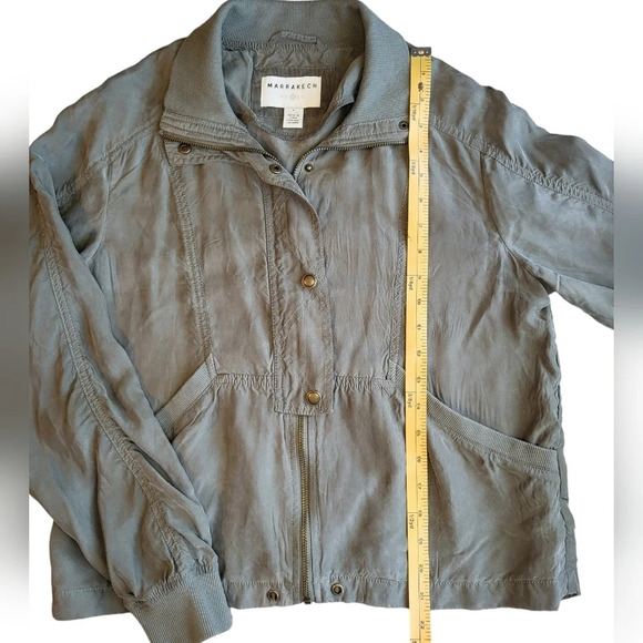 Marrakech Anthropologie Utility Jacket Womens Small Army Green Lightweight Boho - Picture 11 of 12